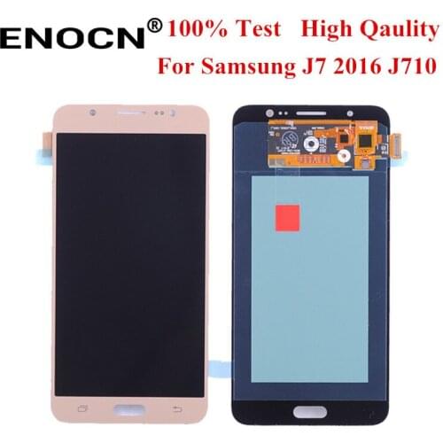 AMOLED LCDs For Samsung Galaxy J7 2016 J710 J710FN J710F LCD Display Touch Digitizer Screen Brightness Adjustment