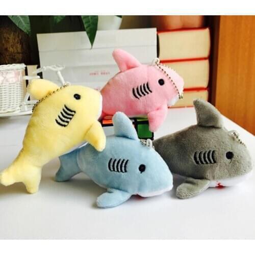 12cm Cute Shark Plush Stuffed Hanging Doll Key Chain Pendant Bag Decor Gift
