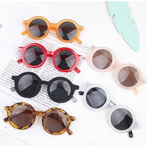2021 New Round Kids Sunglasses Girls Children Goggle Baby Boys Anti-UV Sun Glasses Shades UV400 Summer Beach Holiday Eyewear