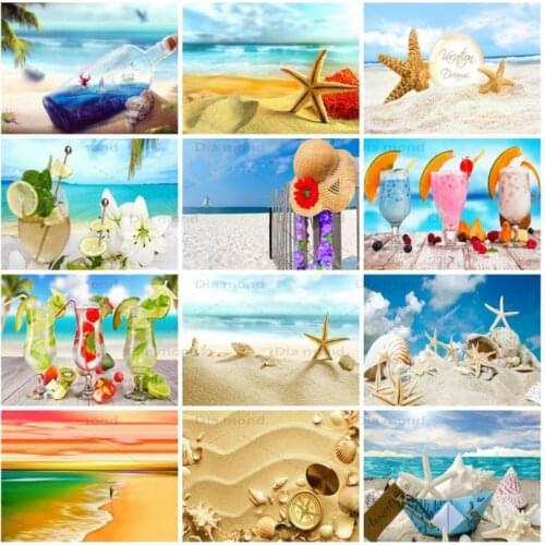 5D Diamond Painting Beach Scenery Diamond Embroidery Seaside Landscape Full Square Rhinestones Home Decor Handmade Cross Stitch