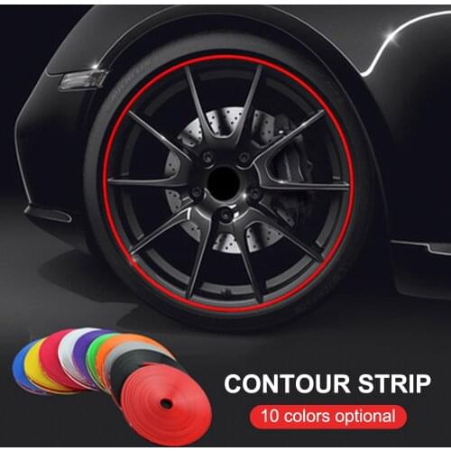 8M Roll Car Wheel Rim Protector Decorative Strip Rubber Moulding Rimblades Color Tire Guard Line Styling good quality