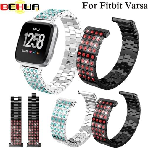 Crystal Bracelet For Fitbit Versa Watch Band Wrist Strap Smart Accessories Sport wristband Belt Luxury Replacement Wrist Band