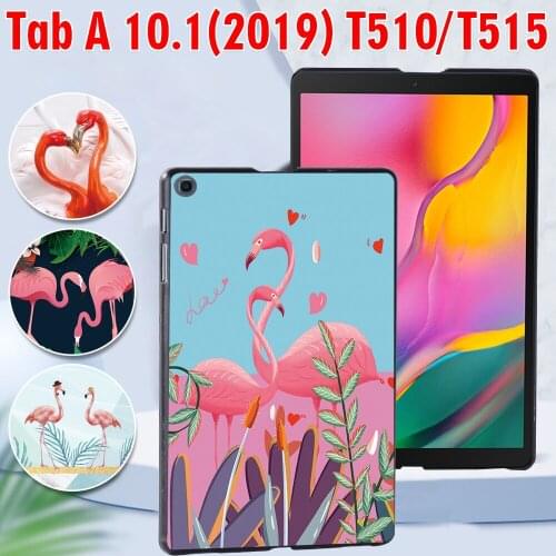 Case for Samsung Galaxy Tab A 10.1 2019 T510/T515 Printed Tablet PC Plastic Hard Protective Back Cover + Free Stylus