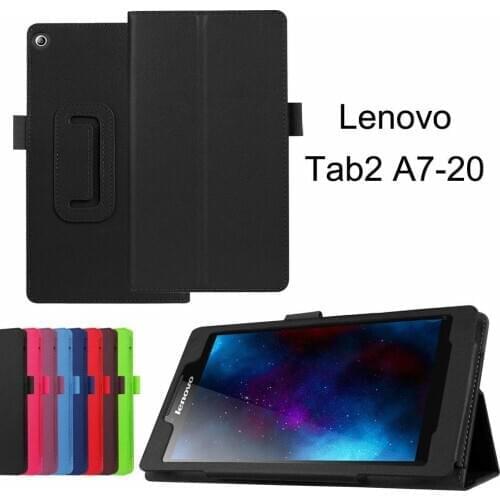 Funda for Lenovo Tab 2 A7-10 A7-20 Case Folding Stand litchi Leather Cover for Lenovo TAB2 7inch A7-10f A7-20f Tablet Case Glass
