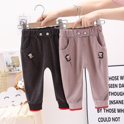 DIIMUU Fashion Boys Pants Four Seasons Baby Cotton Soft Girl Pants Baby Boy Trousers Pants 1 2 3 Year Kids Elastic Waist Pants