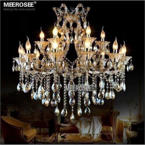 Maria Theresa Crystal Chandelier Light Cognac LED Crystal Lustre 18 Light Lamp for Lobby Stair Hallway project MD2225