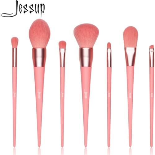 Jessup brushes Foundation brush Living Coral Lip Angled Blender Powder Blush brush Makeup brushes set Synthetic hair