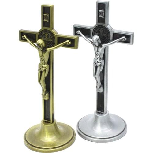 Cross Crucifix Christ Catholic Jesus Religious Church Decoration Stand Wall Antique Home Chapel Decor