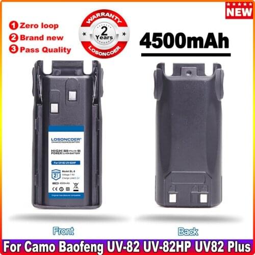 LOSONCOER BL-8 4500mAh Battery For Baofeng Walkie Talkie UV-82 UV-82HP UV82 Plus UV-8D UV-82WX UV-89 UV 82