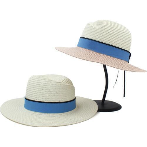 Fashion Summer Women Men Toquilla Straw Panama Hat For Elegant Lady Wide Brim Bucket Hat For Queen Seadisde Beach Cap 45