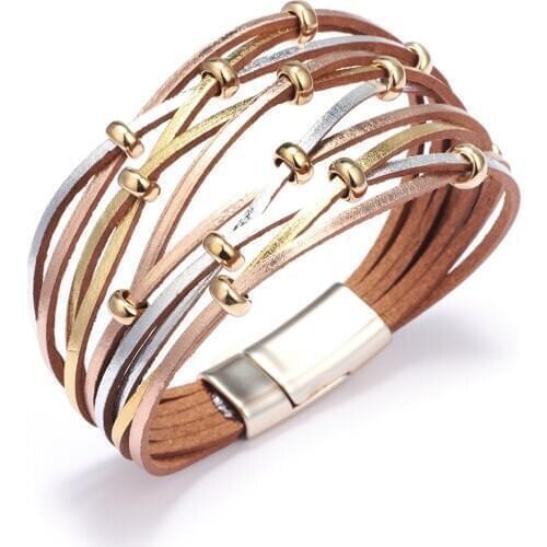 Fashion Multi-layer Leather Bracelet For Women Men Vintage Handmade Couple Friendship Bracelets Bangles Jewelry Accessories