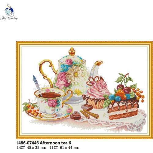 Afternoon Tea Counted Printed On Canvas DMC 14CT 11CT Cross Stitch kits, Embroidery Needlework Set, Hand Made Crafts Home Decor