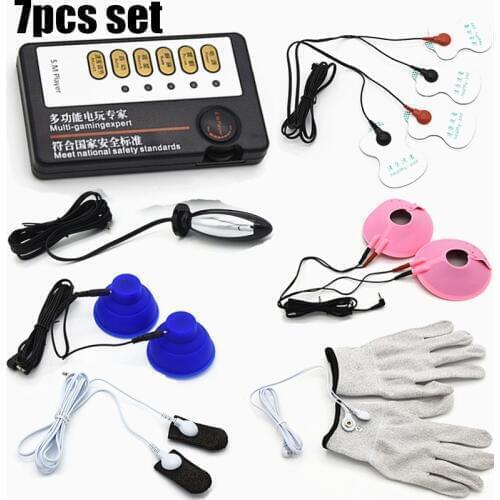7pcs set sex toys bdsm sex tools masturbation electric shock orgasm male female nipples breast stimulation