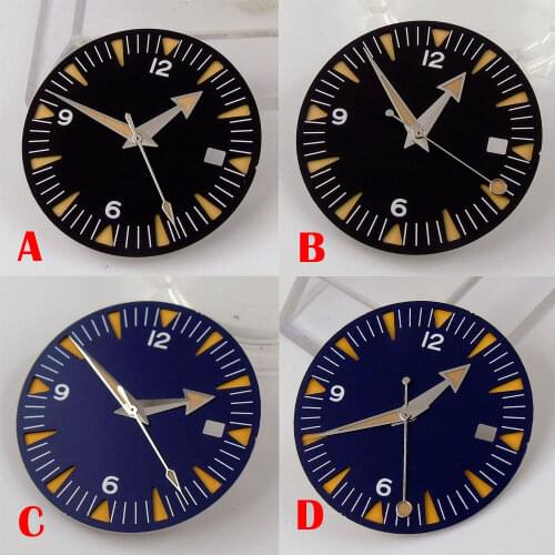 Fit NH35A Movement 31mm Steel Automatic Watch Dial Hand Needles Set Luminous