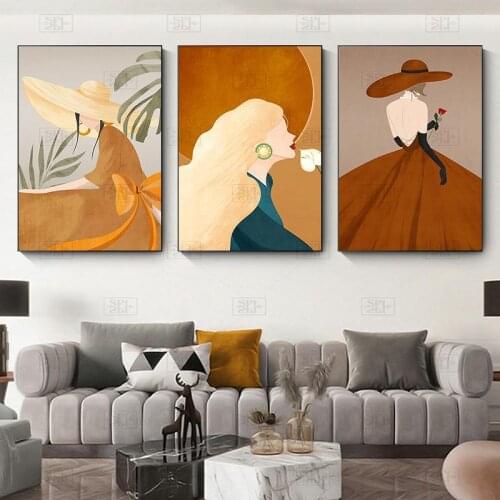 Nordic Watercolor Woman Wall Posters and Prints Fashion Abstract Wall Art Girls Canvas Painting Cuadros Living Room Home Decor