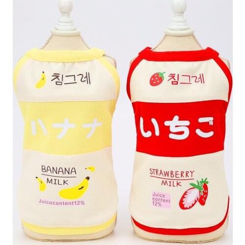 New Coming Pet Dog Spring Summer Japanese Fruit Pattern T-shirt Vest Clothing From S to XXL Cheap Puppy Dogs Costume Coat