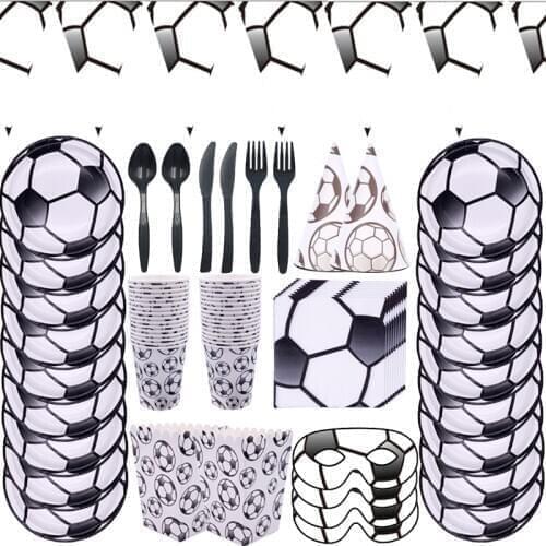 New Football Theme Happy Birthday Party Decoration Supplies Kids Gifts Paper Plates Cup Napkin Baby Shower Disposable Tableware