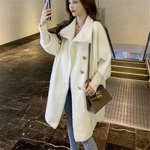 Woolen Coat Womens Autumn and Winter New Thick Solid Color Single-breasted Long Overcoat Temperament Fashion Commuting Female