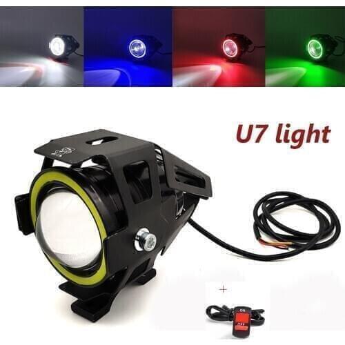 2Pcs Motorcycle Headlights Front Spotlight 12V U7 LED Light Fog Lamp For Kawasaki GTR1400 H2R zrx 1200 ZX11 zx 11 ZX1100 ZX7R