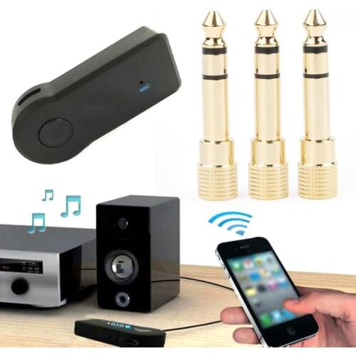 6.5MM Male To 3.5MM Female Jack Plug Audio Headset Microphone Guitar Recording Adapter 6.5 3.5 Converter Aux Cable Gold Plated