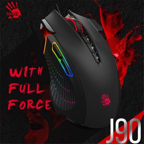 For A4TECH J90 USB 5000CPI Wired RGB Backlight 7 Button Mouse Optical Gaming Mice activation version