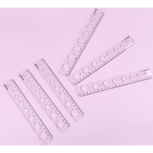 Clear Plastic Straight Ruler Plastic Measuring Tool for Student School Office