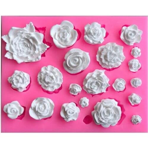 A Variety of Large and Small Rose Liquid Silicone Mold Drop Gypsum Modeling Tool