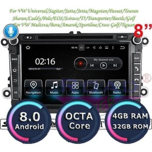 Roadlover Android 8.0 Car DVD Player For VW Sagitar Jetta Magotan Passat CC Touran Tiguan Sharan Caddy T5 Stereo GPS Navigation