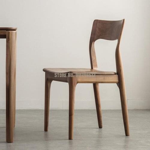 North American Black Walnut Dining Chair Light Luxury Solid Wood Chair Home Dining Owner Chair Nordic Furniture Seat Makeup Chai