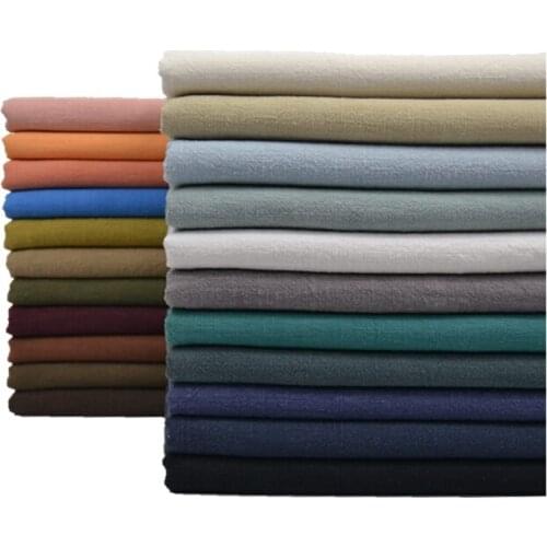 Width 55'' Retro Chinese Style Pure Color Slubby Cotton Hemp Fabric By The Half Yard For Hanfu Tang Costume Pants Material