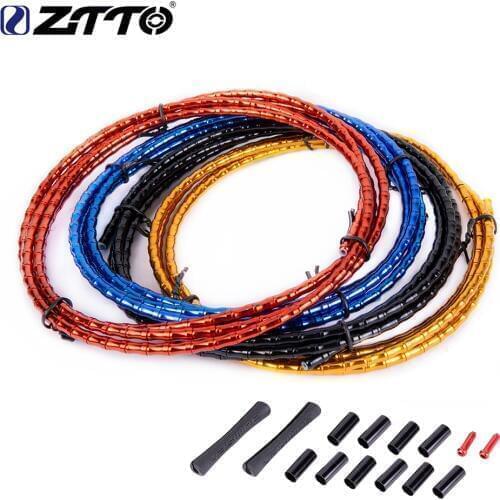 ZTTO MTB Road Bike Floding Mountain Bicycle CNC Bamboo Brake Line Cover Elite Aluminum Alloy Links Shift Cable Hose 1800mm Tube