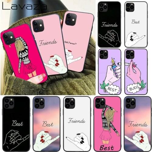 Lavaza cool Best Friends Silicone Soft Case for iPhone 12 Mini 11 Pro XS Max XR X 8 7 6 6S Plus 5 5S SE