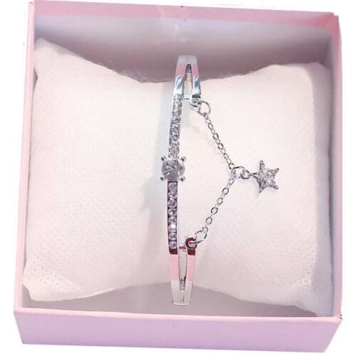 Spring Silver Five-Pointed Star Bracelet Simple all-Match Bohemian Wind Jewelry Gift