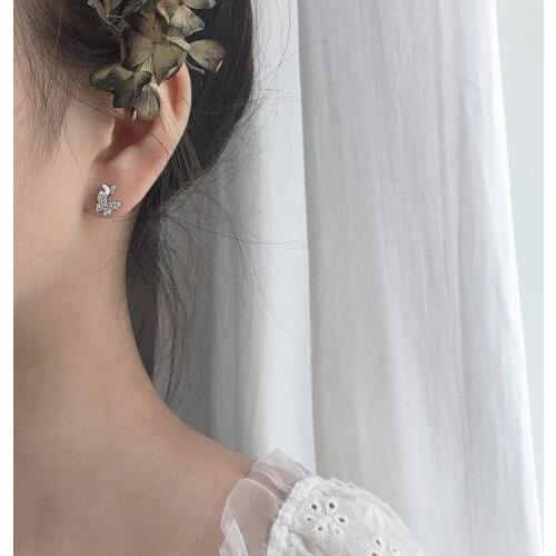 S925 Sterling Silver Butterfly Stud Earrings Fashion New Design Girl Gift Brinco Earrings for Women Jewelry Elegant Accessories