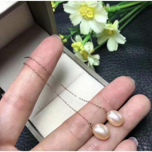 Shilovem 18k rose Natural freshwater pearls Drop Earrings fine Jewelry women trendy anniversary gift myme0808agzz