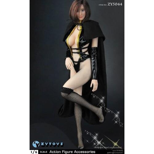 ZYTOYS ZY5044 1/6 Womens Hooded Cloak with Sexy Open Chest Underwear Set Clothes Fit 12" Female Body