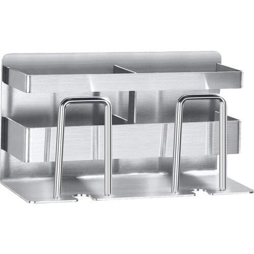 1 Pcs Wall Mount Creative Toothbrush Holder Stainless Steel Bathroom Storage Toothbrush Holder Toothbrush Organizer
