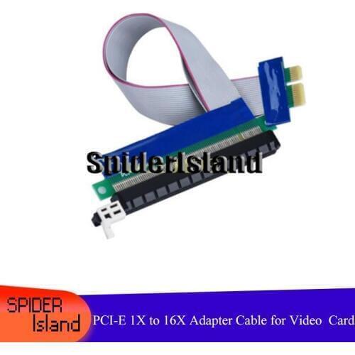 10pcs-New Arrivals PCI-E Express 1X To 16X Riser Card Extender Extension Ribbon Flex Adapter Cable for graphics card
