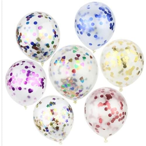 100Pcs Balloon Accessories Wedding Holiday Decoration Magic Bubble Balloon 12 Inch Sequin Confetti Paper Transparent Latex Ballo