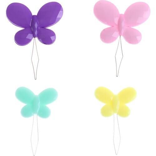 2pcs butterfly shape Automatic Bow Wire Needle Threader Hand Machine Sewing Stitch Insertion Tool For Hand Sewing Machines