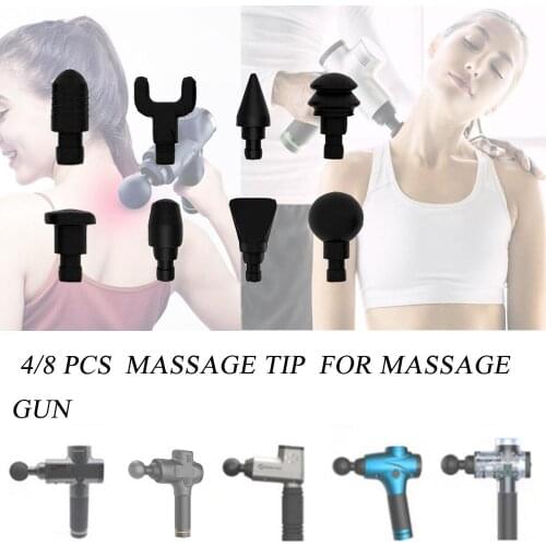 4 Pcs / 8 Pcs Heads Tip Massager Extended Massage Adapter Massager Gun Muscle Relaxation