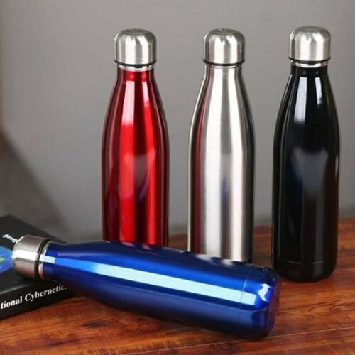500ml Double-wall Stainless Steel Water Bottle Outdoor Sports Hot Cold Water Cola Bottle Insulated Vacuum Bottle For Kids School