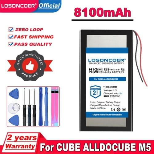 7500mAh Battery for CUBE ALLDOCUBE M5 Tablet PC Li-Polymer Rechargeable Accumulator Pack T1006-3280185 With 2 Lines Batteries