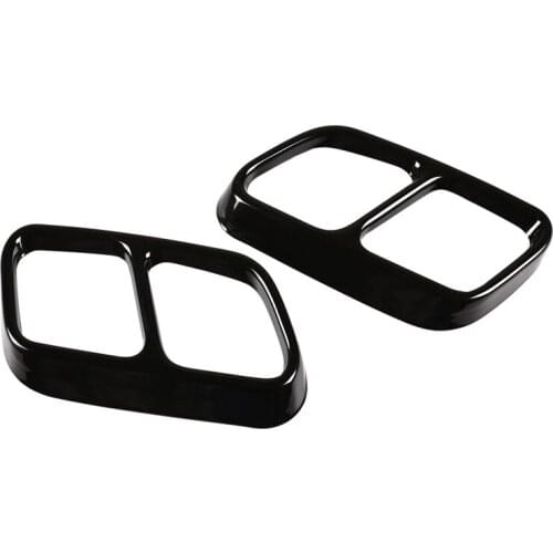 Car Stainless Steel Car Rear Dual Exhaust Muffler Pipe Cover Trim Tail Throat Frame for Benz CLS 2012-2017 Black