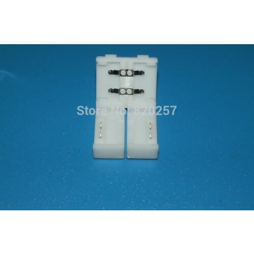 Free shipping 50pcs lot 10mm PCB FPC strip Connector 2pin for 5050 3528 single color LED Strip without soldering