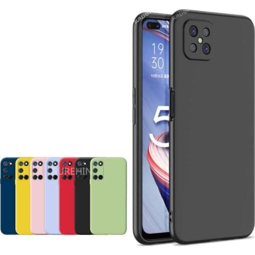 For OPPO A92S case soft silicone full camera lens protective funda purple green yellow blue black red pink cover shell
