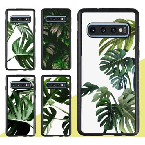 Green Monstera Leaf Case For Samsung Galaxy A21S A20e A31 M31 M21 A51 A71 A50 A70 S9 S20 S10 Plus Note 20 Ultra