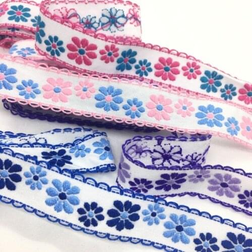 Flowers Jacquard Trims Ribbon 1-2cm for Handmade DIY Craft Garments Sewing Marriage Apparel Dress Easter Deco