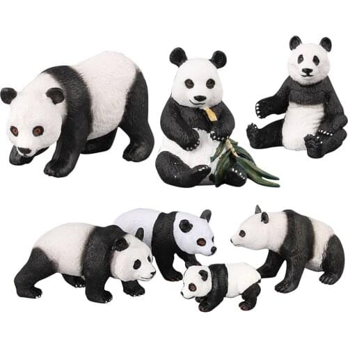 Childrens Toy Model Solid Simulation Wild Animal Model Zoo Toy Set Panda Mother and Child Baby Parent-child Interaction