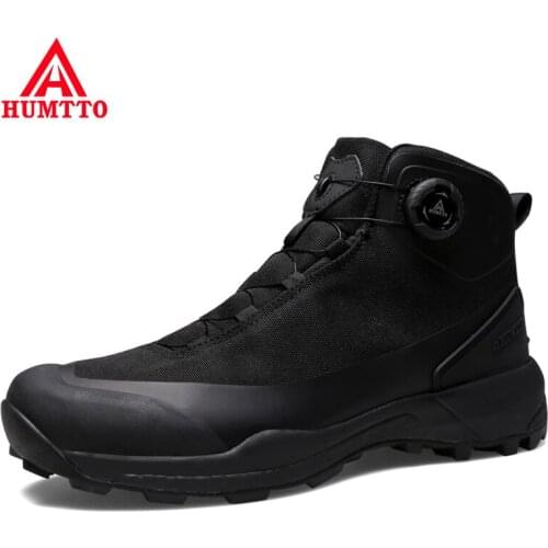 HUMTTO Waterproof Men Boots Leather Platform Sneakers for Mens Hiking Ankle Boots Winter Rubber Designer Work Safety Man Shoes